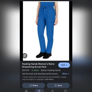 Healing Hands Blue Drawstring Scrub Pants